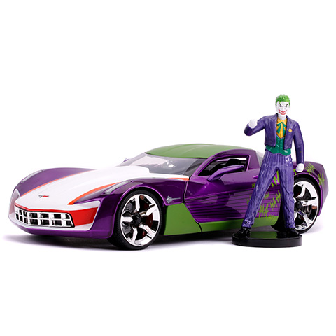 Modellino Jada Toys 1:24 Batman Joker &amp; Corvette Stingray 2009 - Diecast Multicolore