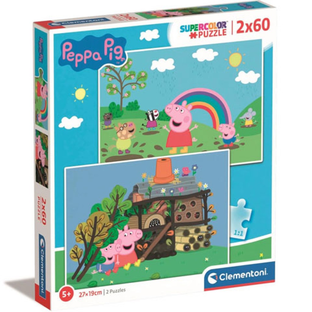 Peppa malac Supercolor 2 az 1-ben 2x60db-os puzzle - Clementoni ...