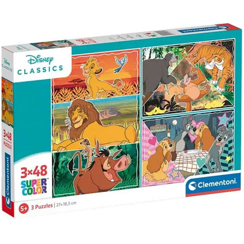 Disney klasszikusok Supercolor 3 az 1-ben 3x48db-os puzzle - Clementoni ...