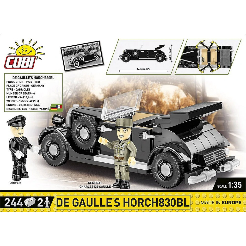 COBI: De Gaulle’s Horch 830 BL autó építőjáték (2261) - 4. kép