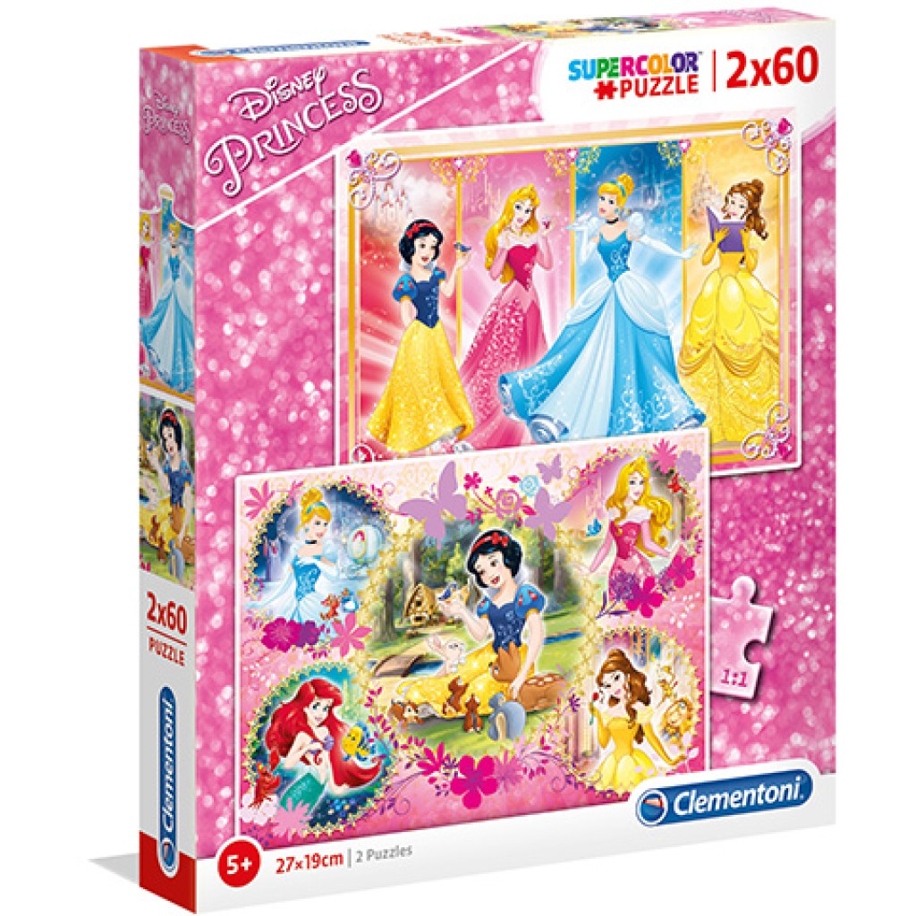 Disney Hercegnők Supercolor 2 az 1-ben puzzle 2x60db-os - Clementoni ...