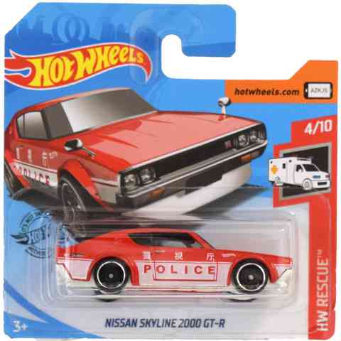 Hot Wheels Nissan Skyline 2000 GT-R Diecast Car - Then And Now Series (Yellow)