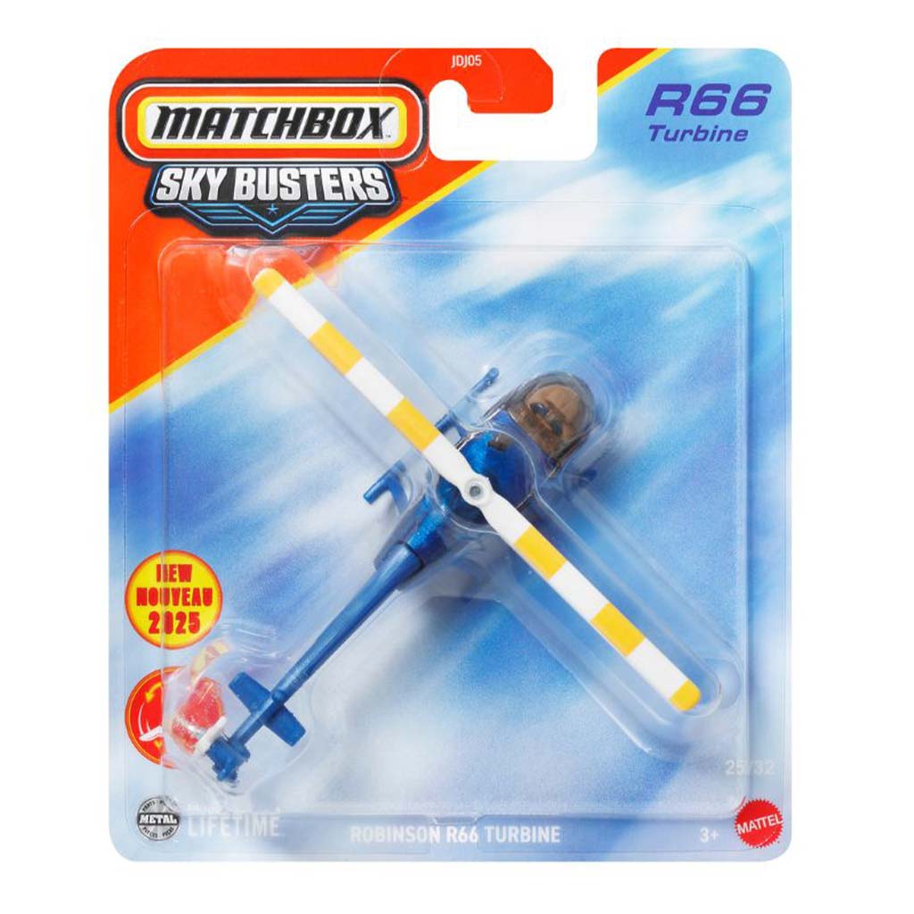 Matchbox Robinson R66 Matchbox Sky Busters Robinson R66 Turbine repülő modell 1/64 - Mattel ...