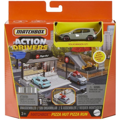 Matchbox Pizza Hut városi pályakészlet Volkswagen GTI kisautóval ...