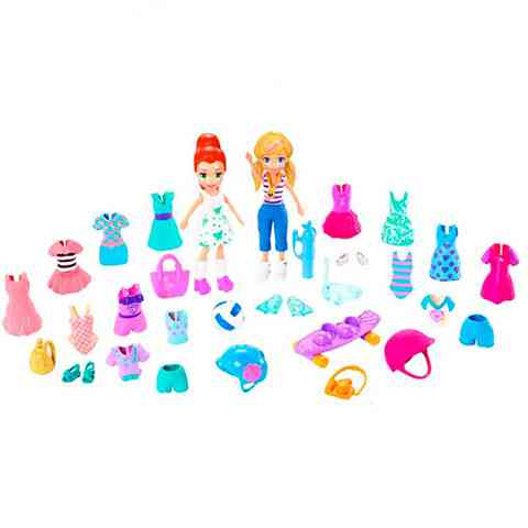 Polly Pocket: Sportos divat 32db-os ruha és kiegészítő szett - Mattel
