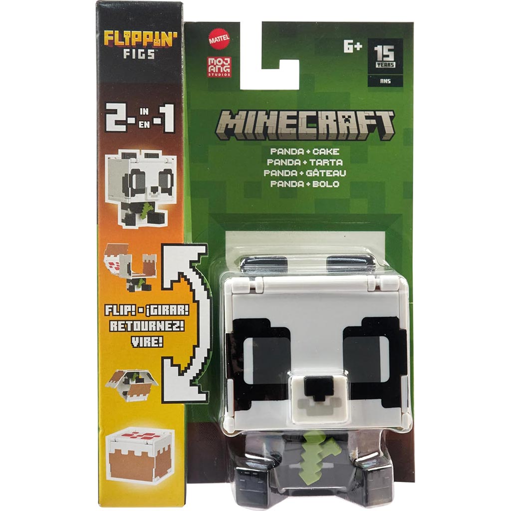 Minecraft Flippin' Figs – Action Figure 2 In 1 9,5 Cm Con Testa Flippante – Personaggio Casuale Da Collezione - copertina