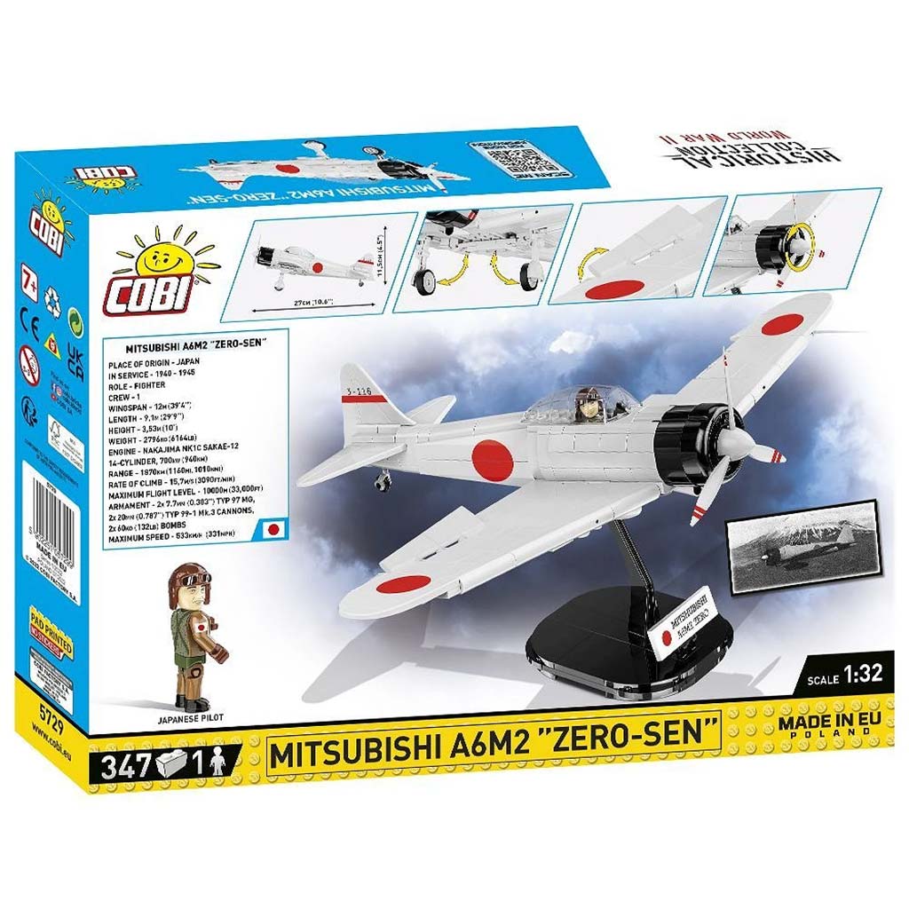 COBI: Mitsubishi A6M2 Zero‑Sen repülőgép építőjáték (5729) - 7. kép
