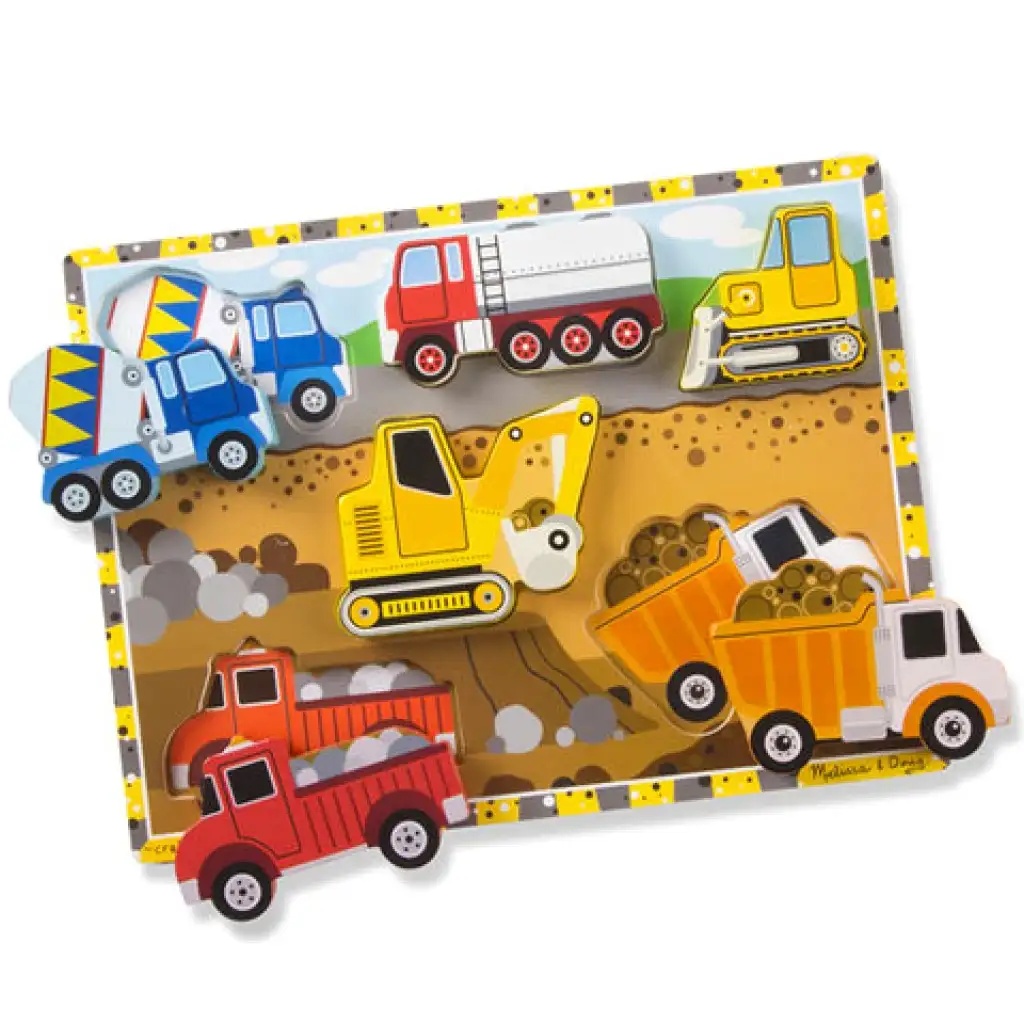 Munkagépes vastag fa formapuzzle 6 elemmel - Melissa &amp; Doug