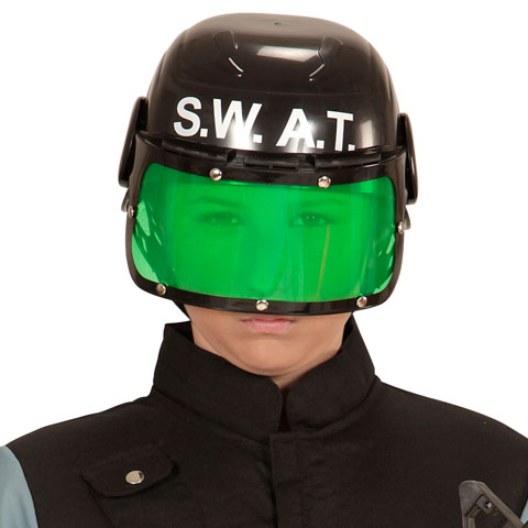 WIDMANN Kids S.W.A.T. Helmet Costume Accessory - Adjustable Chin Strap, Fold-Down Visor, For Dress-Up & Carnival