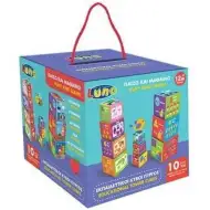 Baby 10 db-os színes oktató kockák