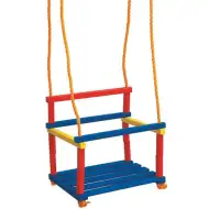 Színes fa hinta háttámlával - Woodyland