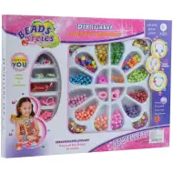 Beads Series: Ékszerkészítő szett gyöngyökkel, hajgumival és hajcsattal 200+ gyönggyel