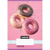 Nebulo: Tűzött 2. osztályos vonalas füzet A5-ös 16-32 Cuki mintás - Fánkos