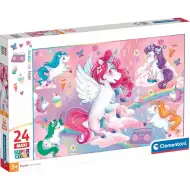 Színes unikornisok 24 db-os maxi supercolor puzzle - Clementoni