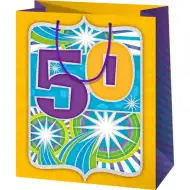 50-es jubileumi exkluzív normál méretű ajándéktáska 11x6x15cm