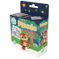 16 Darabos Színezős Puzzle 2 az 1-ben - Bagoly