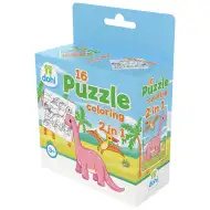 16 Darabos Színezős Puzzle 2 az 1-ben - Dínós