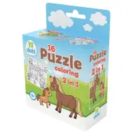 16 Darabos Színezős Puzzle 2 az 1-ben - Póni