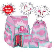 Spirit: Unikornis 3D mintás ergonomikus 5db-os iskolatáska szett LED-es világítással 34x22x41cm