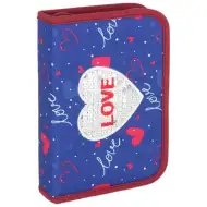 Spirit: Love Heart kék-rózsaszín kihajtható töltött tolltartó 24db-os