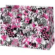 Csajos Graffiti mintás közepes méretű ajándéktáska 18x22,7x10cm