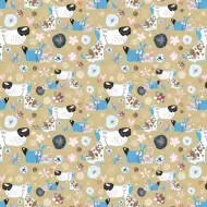 Pasztell színű kutyusos csomagolópapír 100x70cm