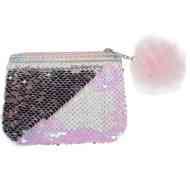 Simiflitteres ezüst-rózsaszín pénztárca