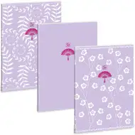 Ars Una: Soft Touch Purple Spring extra kapcsos négyzethálós füzet A/4