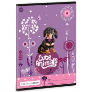 Ars Una: Cute Animals - Puppy tacskós 3.osztályos vonalas füzet A/5