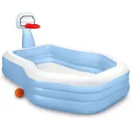 Családi medence kosárpalánkkal 257x188x130cm