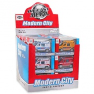 Fém mentőautó többféle változatban 9x3,5x5cm 1db