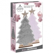 Szőrmés karácsonyfa asztali dísz kétféle változatban