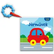 Textilkönyv rágókával - Járművek babakönyv
