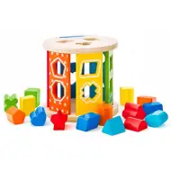 Színes fa formaválogató henger - Woodyland