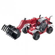 Rakodógép markolóval 1/27 piros - Mondo