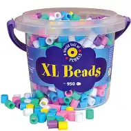 XL gyöngy vödörben pasztell színekkel 900db