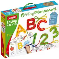 Quercetti: Montessori ABC+123 fűzős fejlesztő játék