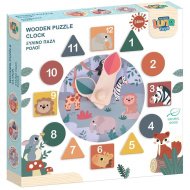 Luna: Állatok és formák fa formaillesztő óra készségfejlesztő játék