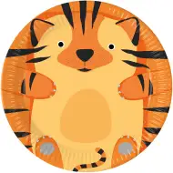 Tigris mintás 8db-os papírtányér szett 23cm-es