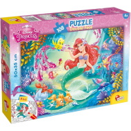 Ariel a kis hableány 2 az 1-ben 108db-os puzzle és színező 50x35cm - Lisciani