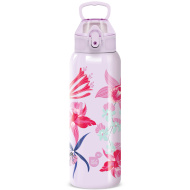 Ars Una: 3D Beach Flowers lila duplafalú fémkulacs 700ml