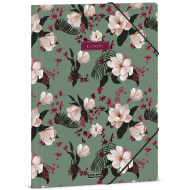 Ars Una: Flowery green virágos gumis dosszié A/4-es méret