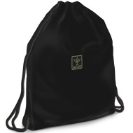 Ars Una: Jet fekete színű tinédzser tornazsák, sportzsák 37,5x46cm