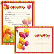 Ars Una: Vidám léggömbös 10db-os meghívó szett borítékkal