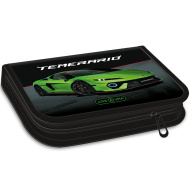 Ars Una: Zöld Lamborghini mintás kihajtható töltött tolltartó 12,8x19,3x3,6cm