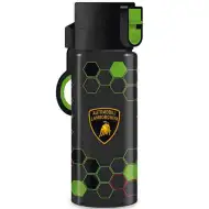 Lamborghini zöld-fekete cseppmentesen záródó műanyag kulacs 475ml