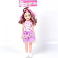 Baba szívecskés szoknyás ruhában melíros frizurával 46cm