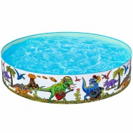 Bestway:  Fill 'n Fun™ dinoszauruszos merevfalú pancsoló medence Ø 183 x 38 cm