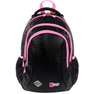 St.Right Black Glitter iskolatáska, hátizsák BP26 39x27x17cm