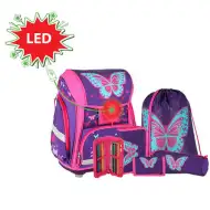 Spirit: Butterfly 3D mintás, LED-es iskolatáska, hátizsák 5db-os szett